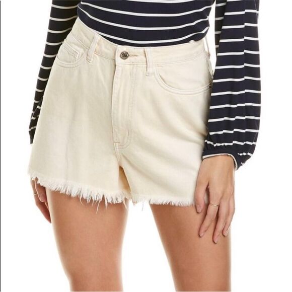 NWT WeWoreWhat Cream Denim Boyfriend Shorts - Picture 1 of 3
